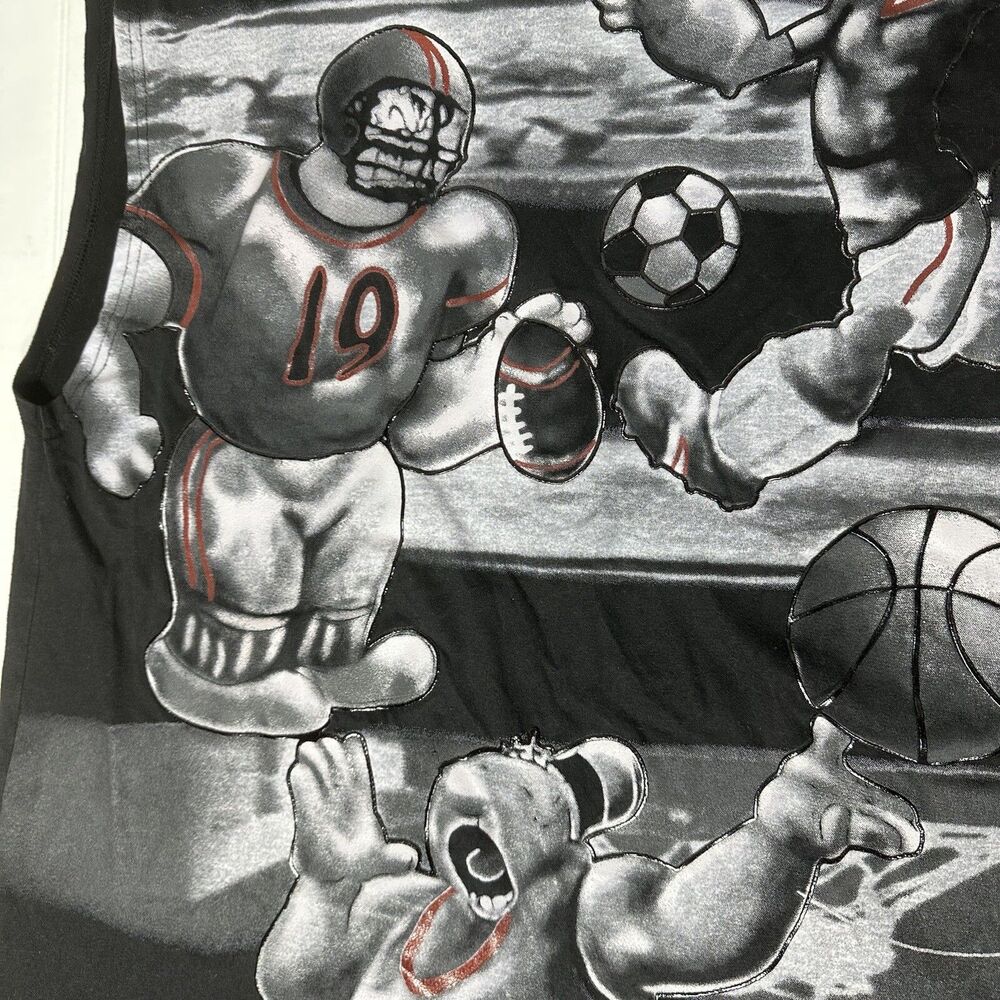 Justice Since 1929 Popeye Bluto Wimpy Tank Tee Shirt Sleeveless Black Size XL